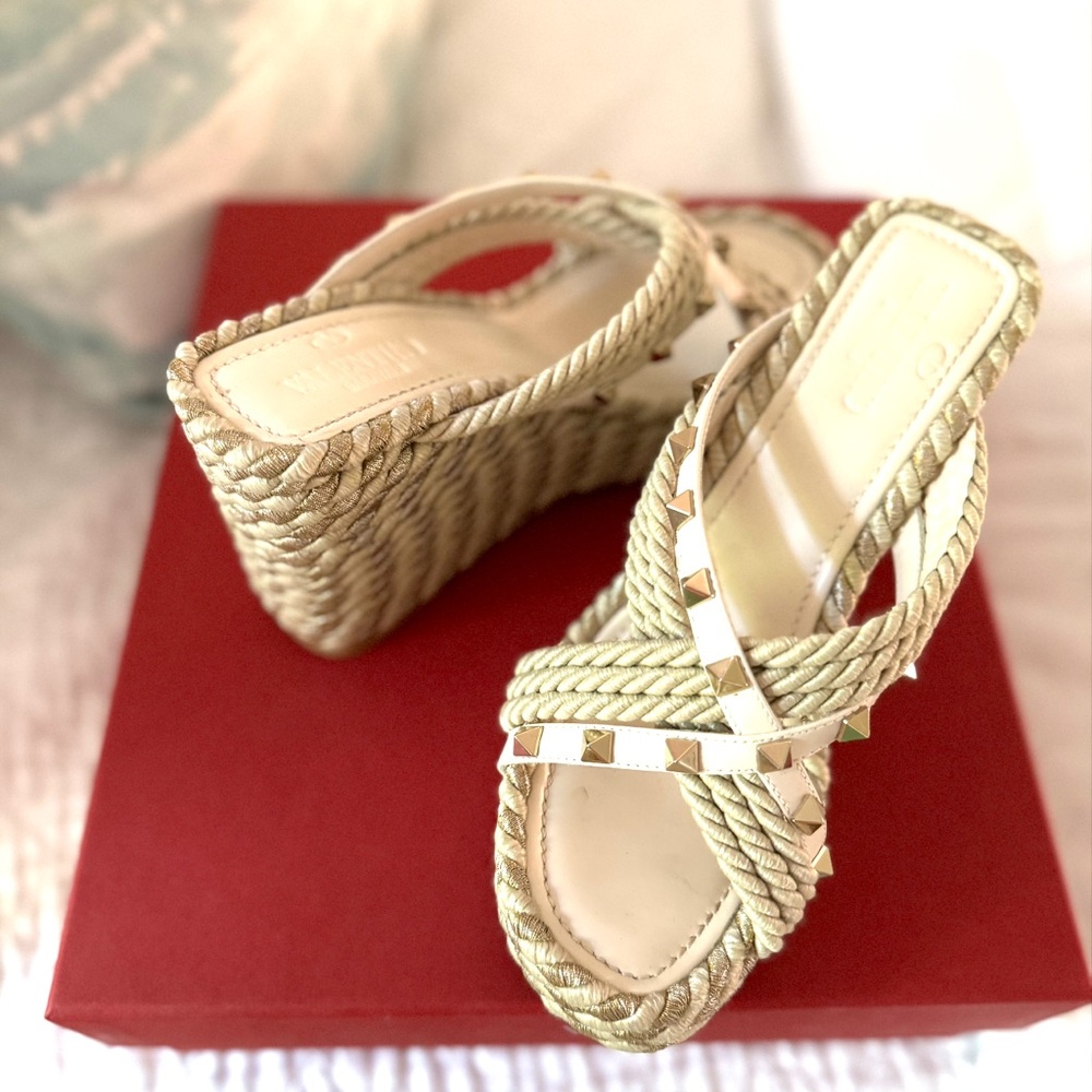 Valentino wedge espadrille sandal size 37